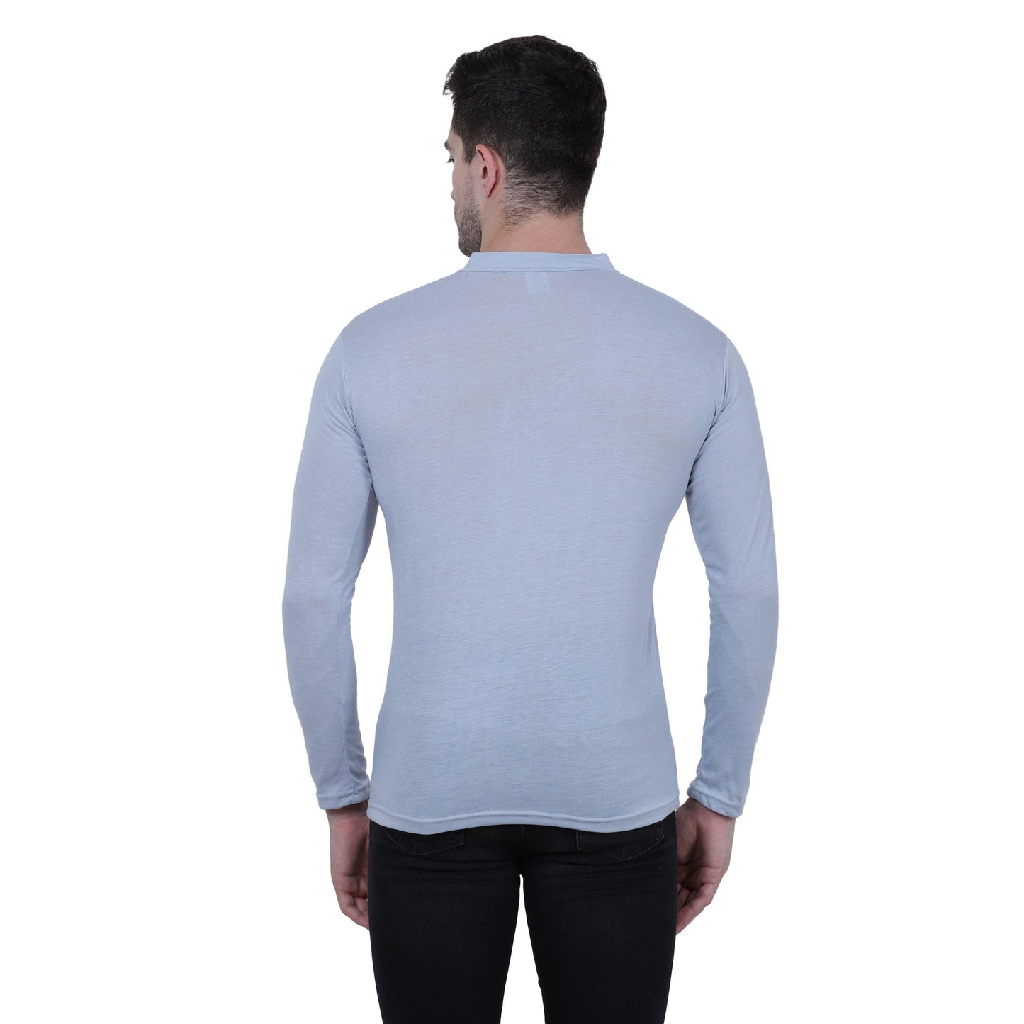 Cotton Blend Solid Full Sleeves T-Shirt